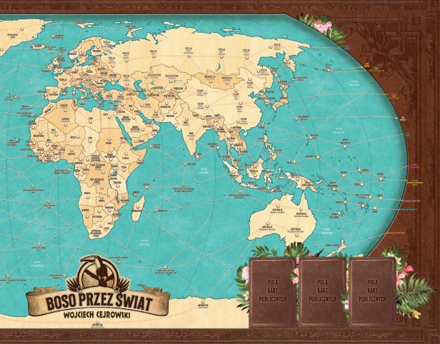 Gra "Boso Przez Świat" - plansza z mapą świata
