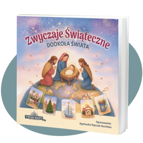Okładka książka dla dzieci o Zwyczajach Świątecznych w różnych krajach świata