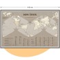 Duża mapa świata Cahill–Keyes 140×90 cm, perłowa – cały plakat z kontynentami, legendą i flagami