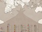 Duża mapa świata Cahill–Keyes 140×90 cm, kolorystyka skandynawska – plakat z kontynentami i legendą