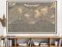 Przygodowa mapa świata dla dzieci 140×90 cm – duży format 140 cm szerokości, mapa edukacyjna na ścianę z flagami i stolicami
