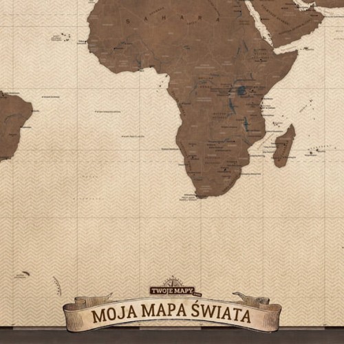 Mapa świata turystyczna – zbliżenie atrakcji turystycznych i miast na mapie