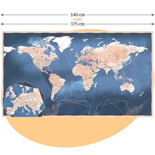 Turystyczna mapa świata akwarelowa – ponad 1000 atrakcji, mapa do zaznaczania podróży