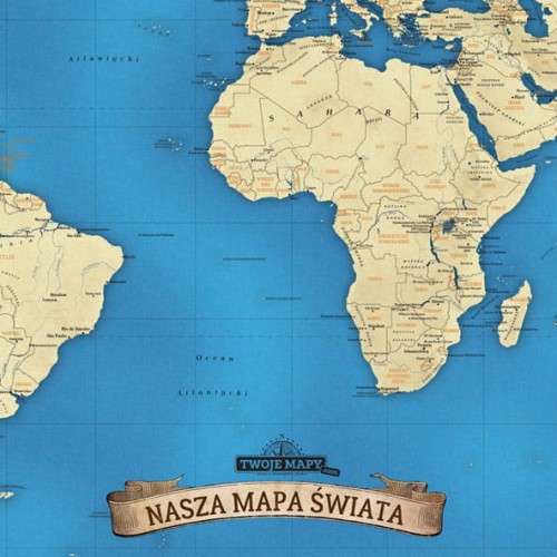 Tradycyjna mapa świata w aranżacji – dekoracja ścienna dla podróżników