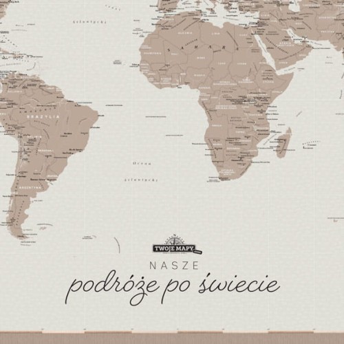 Mapa świata pastelowa 175x100 – duża mapa turystyczna na ścianę