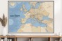 Turystyczna mapa Europy classic – widok całej mapy na ścianie