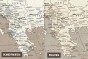 Mapa Europy skandynawska – porównanie wersji perłowej i skandynawskiej (kolorystyka)
