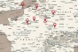 Mapa Europy do zaznaczania odwiedzonych miejsc - 200 znaczników samoprzylepnych
