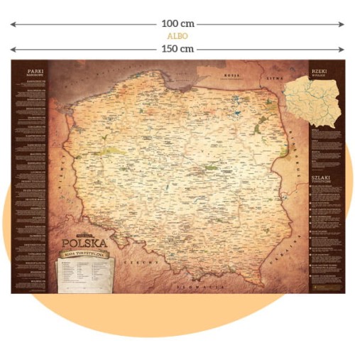 Turystyczna Mapa Polski – plakat premium na grubym satynowanym papierze