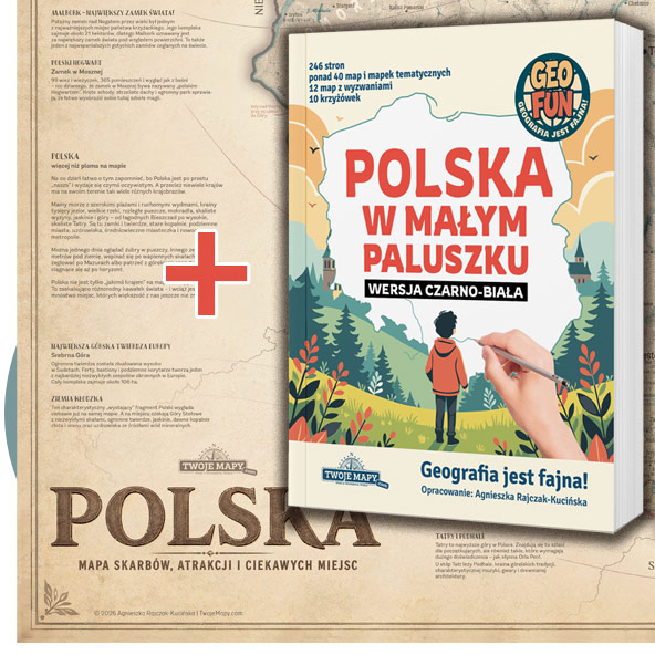 POLSKA w małym paluszku: książka aktywizująca o geografii Polski oraz Mapa Polski