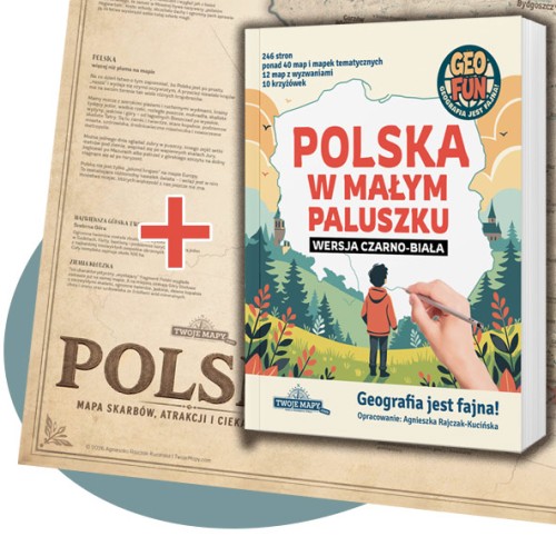 POLSKA w małym paluszku: książka oraz Mapa Polski podstawami geografii i najciekawszymi miejscami w Polsce