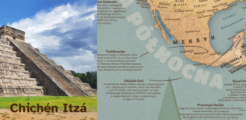 Chichén Itzá na mapie świata