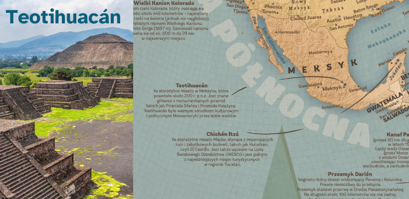 Teotihuacán w Meksyku na mapie