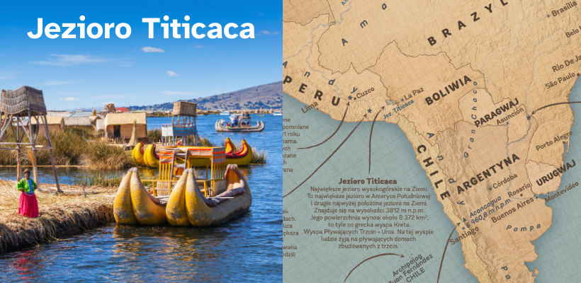 Jezioro Titicaca w Andach na mapie świata