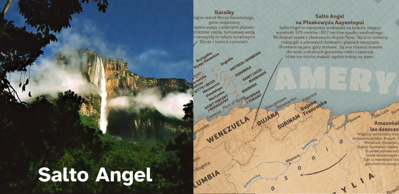 Salto Angel - najwyższy wodospad świata na mapie