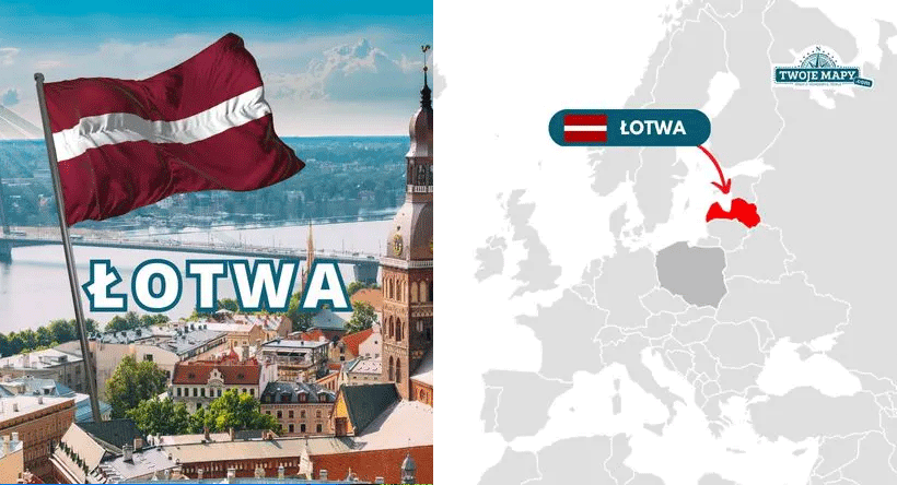 flaga Łotwy wąski biały pas między grubszymi bordowymi