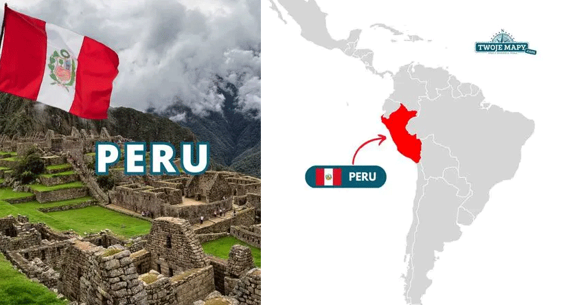 flaga Peru trzy pasy pionowe - czerwony-biały-czerwony