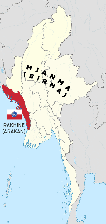 Biało-czerwona flaga w Birmie