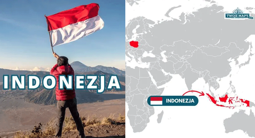 Czerwono-biała flaga Indonezji, Indonezja na mapie