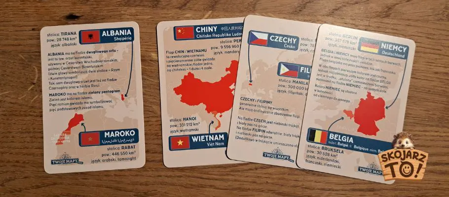 Zabawa geografią - karty z flagami