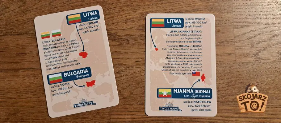 Zabawy z flagami świata - łączenie kart - to samo państwo