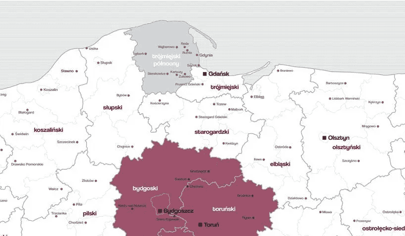 Mapa Polski powiaty - mapa dla firmy
