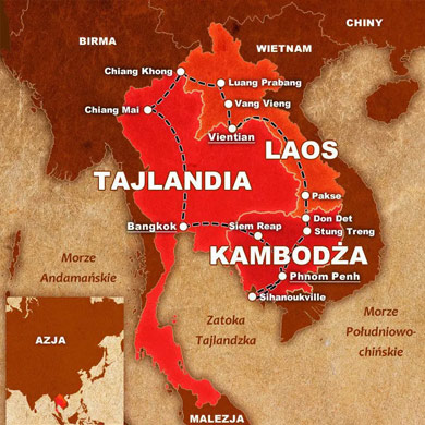 Mapka poglądowa OM Tramping Indochiny