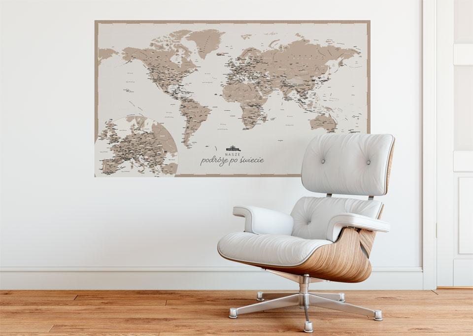Turystyczna Mapa Świata pastelowa