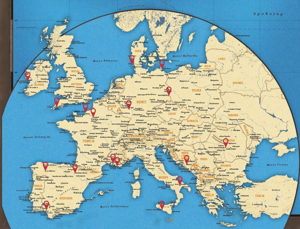 pereki na mapie europy
