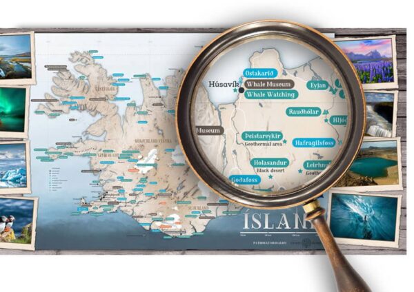 Turystyczna Mapa Islandii lupa zdjecia