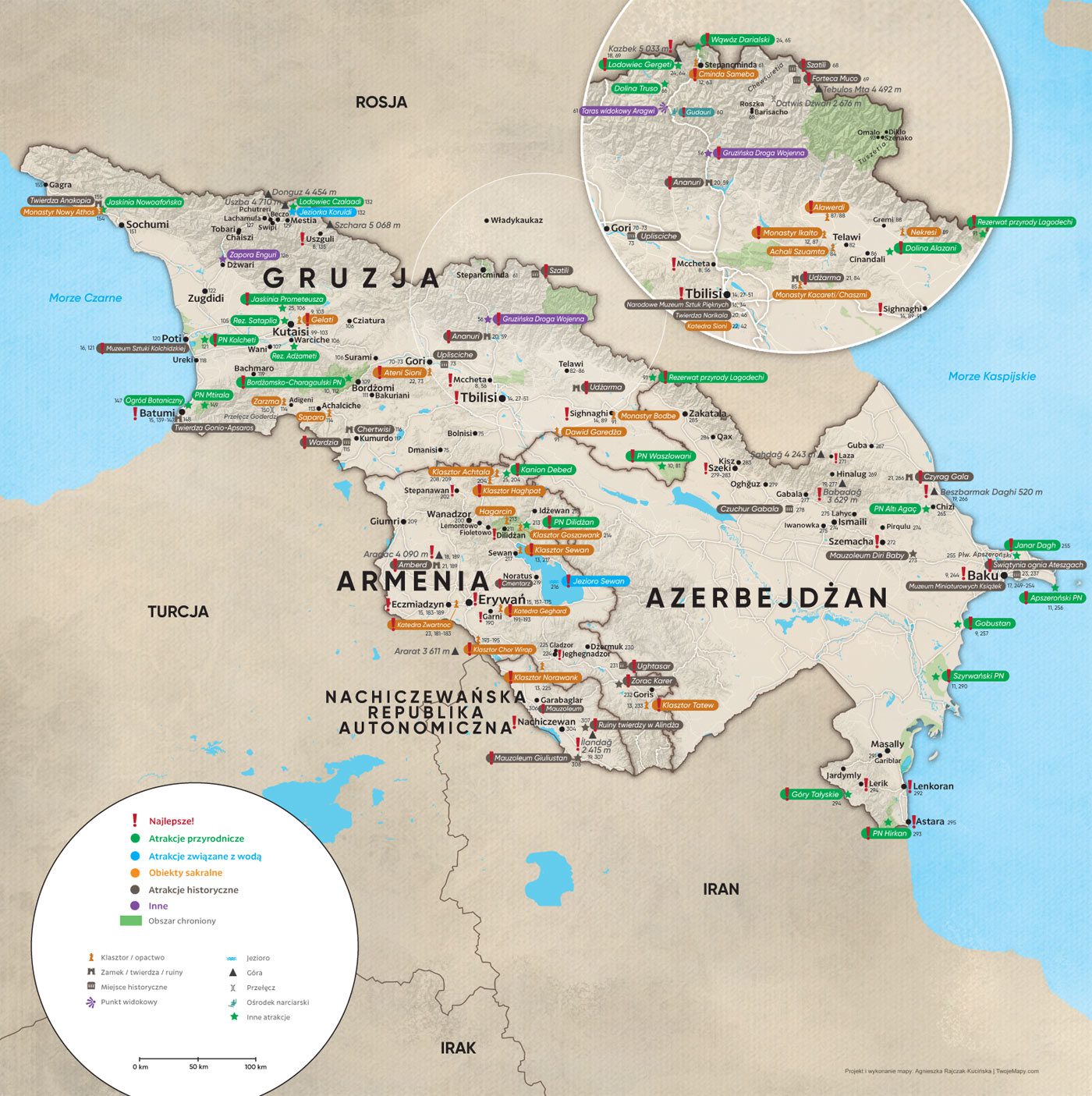gruzja armenia azerbejdzan mapa