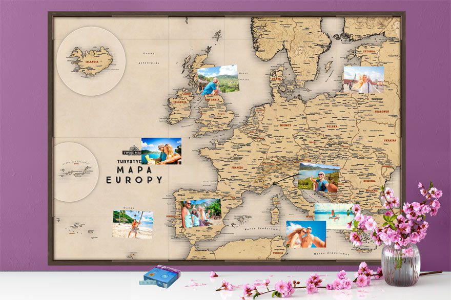 Mapa Europy beżowa