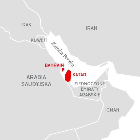 katar bahrain mapa
